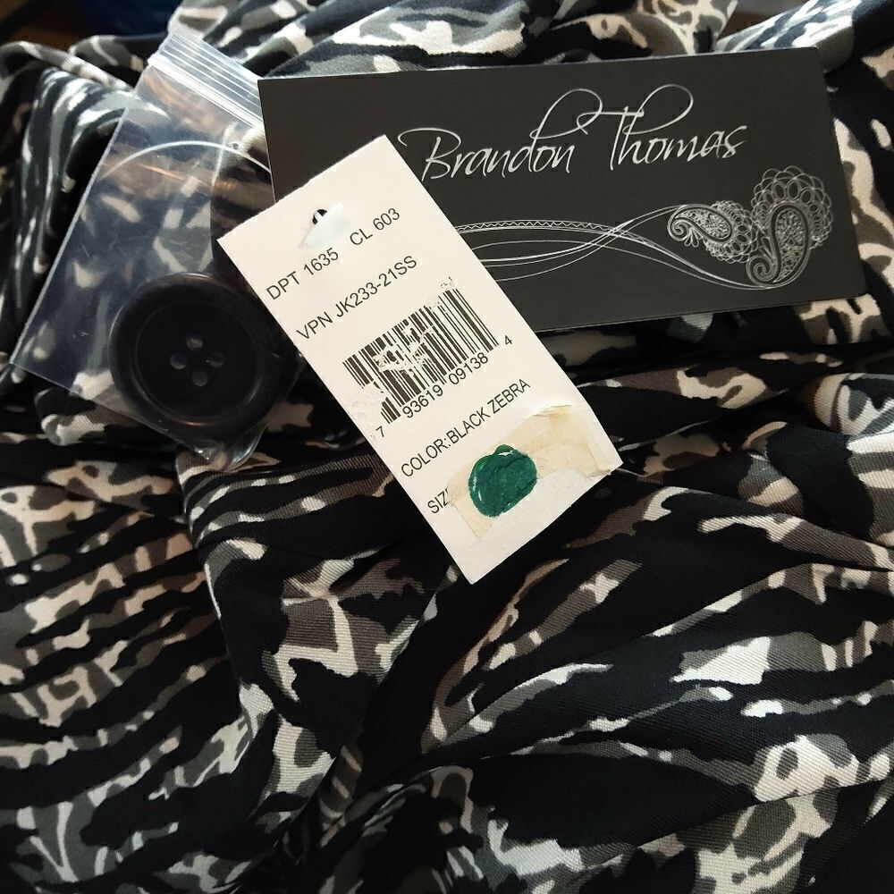 Brandon Thomas black zebra 3 button jacket - Picture 12 of 13